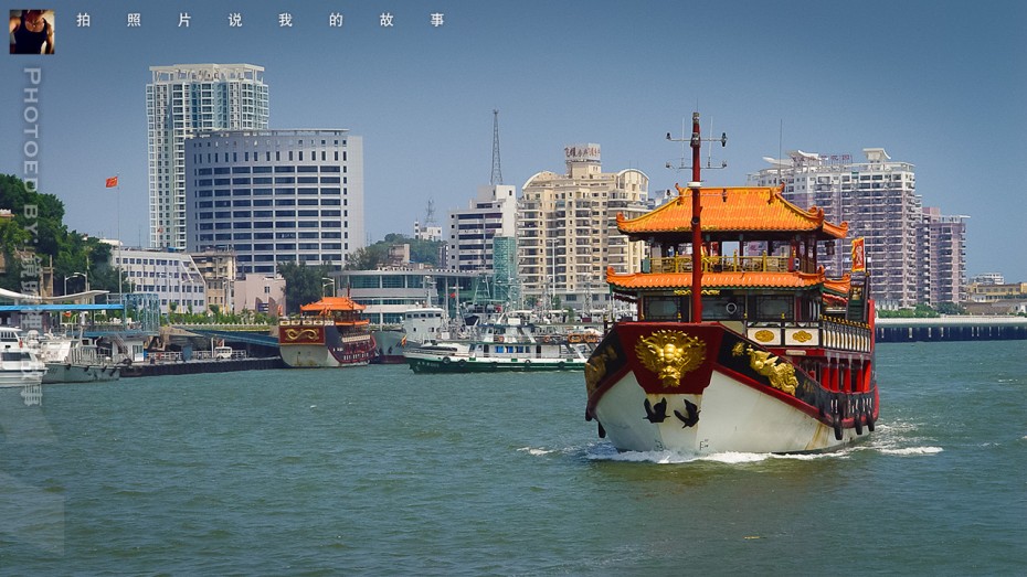 厦金海域的游船