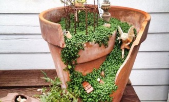 DIY手工课：破碎花盆再生大法