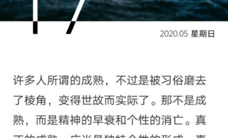 成熟不只是被世俗磨去棱角