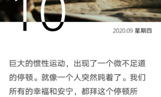 巨大惯性里，某个微不足道的停顿